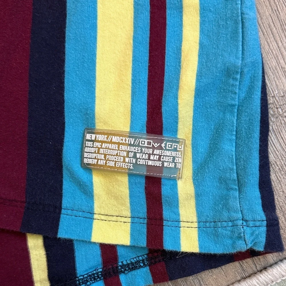 Tokyo Multicolor Striped Men's Short Sleeve Tee Y2K